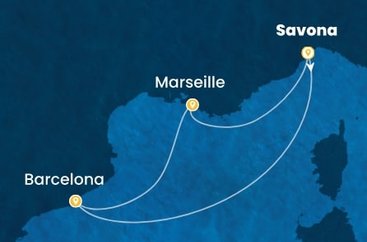 Taliansko, Španielsko, Francúzsko ze Savony na lodi Costa Pacifica