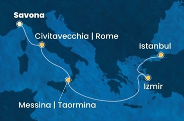 Taliansko, Turecko ze Savony na lodi Costa Fortuna
