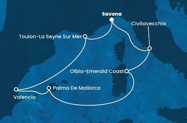 Taliansko, Francúzsko, Španielsko ze Savony na lodi Costa Pacifica
