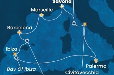 Taliansko, Francúzsko, Španielsko ze Savony na lodi Costa Toscana