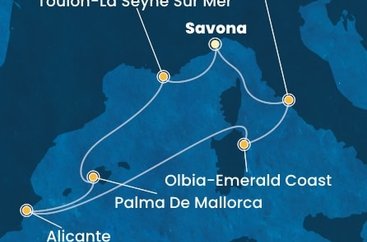 Taliansko, Francúzsko, Španielsko ze Savony na lodi Costa Pacifica
