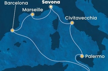 Taliansko, Francúzsko, Španielsko, Malta ze Savony na lodi Costa Pacifica
