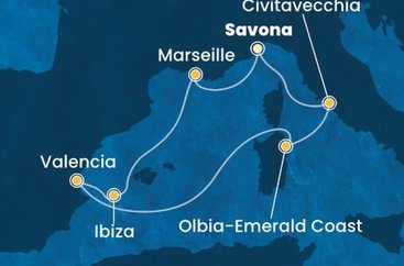 Taliansko, Francúzsko, Španielsko ze Savony na lodi Costa Pacifica
