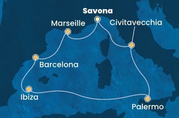 Taliansko, Francúzsko, Španielsko ze Savony na lodi Costa Smeralda