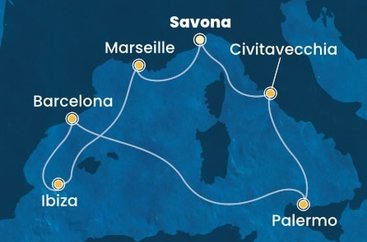 Taliansko, Francúzsko, Španielsko ze Savony na lodi Costa Smeralda