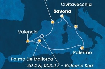Taliansko, Francúzsko, Španielsko ze Savony na lodi Costa Pacifica