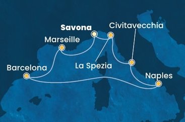 Taliansko, Francúzsko, Španielsko ze Savony na lodi Costa Toscana