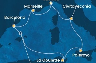 Taliansko, Francúzsko, Španielsko, Tunisko ze Savony na lodi Costa Pacifica