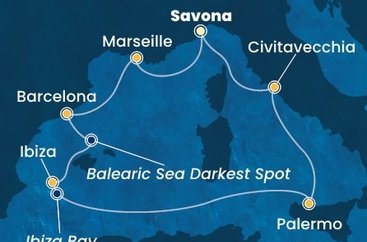 Taliansko, Francúzsko, Španielsko ze Savony na lodi Costa Toscana