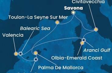 Taliansko, Francúzsko, Španielsko ze Savony na lodi Costa Pacifica