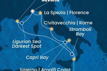 Taliansko, , Francúzsko ze Savony na lodi Costa Fascinosa
