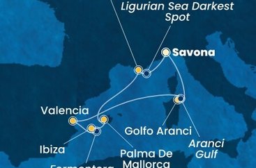Taliansko, Španielsko, Francúzsko ze Savony na lodi Costa Fascinosa