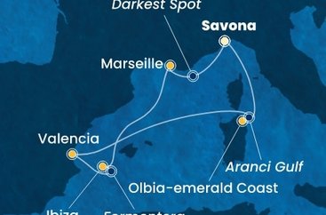 Taliansko, Španielsko, Francúzsko ze Savony na lodi Costa Fascinosa