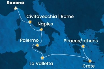 Taliansko, Malta, Grécko ze Savony na lodi Costa Pacifica
