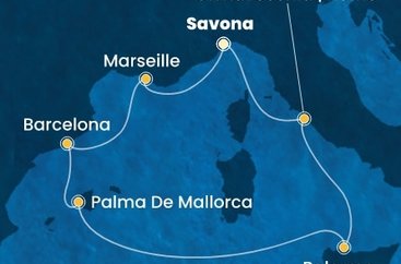 Taliansko, Francúzsko, Španielsko ze Savony na lodi Costa Toscana