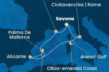 Taliansko, Francúzsko, Španielsko ze Savony na lodi Costa Pacifica