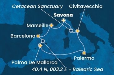 Taliansko, Francúzsko, Španielsko ze Savony na lodi Costa Smeralda