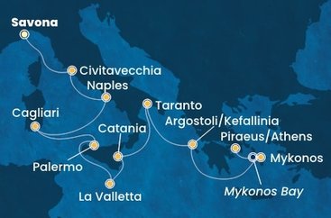 Taliansko, Malta, Grécko ze Savony na lodi Costa Serena
