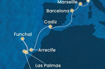 Taliansko, Španielsko, Maroko, Gibraltár, Francúzsko ze Savony na lodi Costa Fascinosa