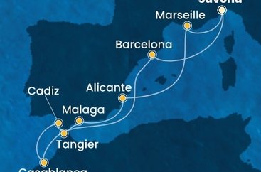 Taliansko, Španielsko, Maroko, Francúzsko ze Savony na lodi Costa Diadema