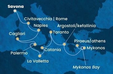 Taliansko, Malta, Grécko ze Savony na lodi Costa Serena
