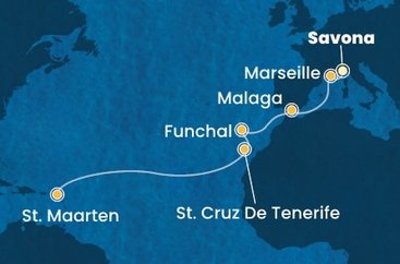 Taliansko, Francúzsko, Španielsko, Portugalsko, Svatý Martin ze Savony na lodi Costa Fascinosa