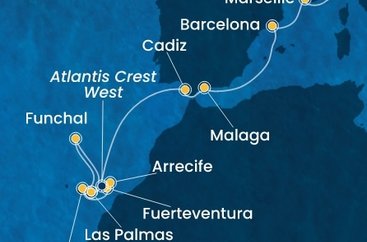 Taliansko, Francúzsko, Španielsko, Portugalsko ze Savony na lodi Costa Smeralda