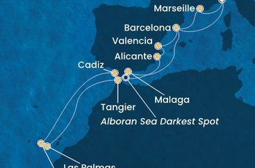 Taliansko, Francúzsko, Španielsko, Tenerife, Gran Canaria, Maroko,  ze Savony na lodi Costa Toscana
