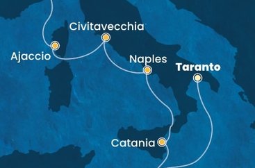 Taliansko, Malta, Francúzsko na lodi Costa Serena