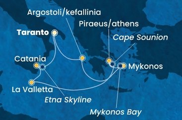 Taliansko, Grécko, Malta na lodi Costa Serena