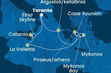 Taliansko, Grécko, Malta na lodi Costa Serena