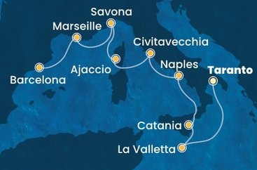 Taliansko, Malta, Francúzsko, Španielsko na lodi Costa Serena