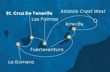 Španielsko,  z Tenerife na lodi Costa Fortuna