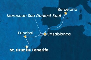 Španielsko, Portugalsko, , Maroko z Tenerife na lodi Costa Fortuna