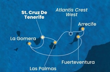 Španielsko, La Gomera z Tenerife na lodi Costa Fortuna