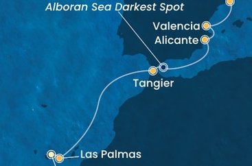 Tenerife, Gran Canaria, Maroko, , Španielsko z Tenerife na lodi Costa Toscana