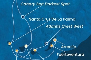 Španielsko, La Gomera, Portugalsko z Tenerife na lodi Costa Fortuna