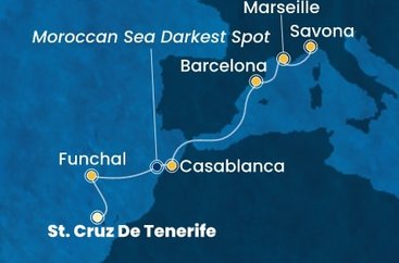 Španielsko, Portugalsko, , Maroko, Francúzsko, Taliansko z Tenerife na lodi Costa Fortuna