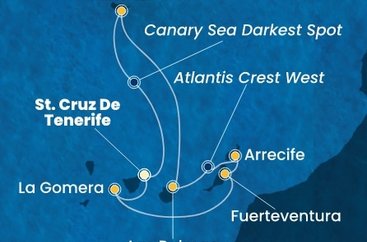 Španielsko, La Gomera, Portugalsko z Tenerife na lodi Costa Fortuna