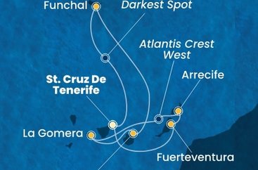 Španielsko, La Gomera, Portugalsko z Tenerife na lodi Costa Pacifica