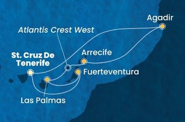 Španielsko, Maroko z Tenerife na lodi Costa Smeralda