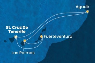 Španielsko, Maroko z Tenerife na lodi Costa Smeralda