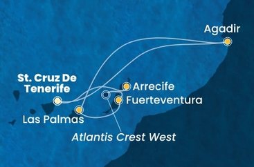 Španielsko, Maroko z Tenerife na lodi Costa Smeralda