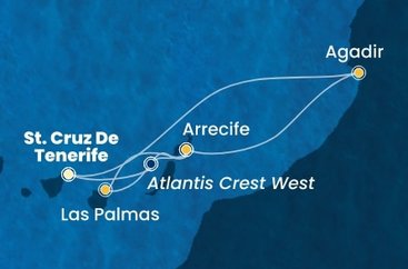 Španielsko, Maroko z Tenerife na lodi Costa Smeralda