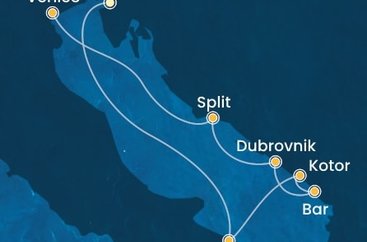 Taliansko, Čierna Hora, Chorvátsko z Trieste na lodi Costa Deliziosa