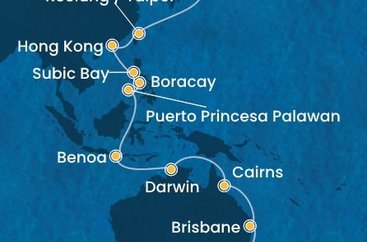 Japonsko, Tchaj-wan, Čína, Filipíny, Indonézia, Austrália z Tokia na lodi Costa Serena