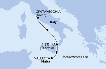 Taliansko, Malta z Civitavechie na lodi MSC World Asia
