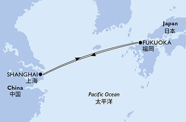 Čína, Japonsko zo Šanghaja na lodi MSC Bellissima