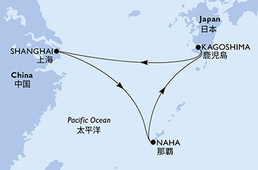 Čína, Japonsko zo Šanghaja na lodi MSC Bellissima