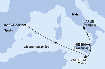 Taliansko, Malta, Španielsko z Neapolu na lodi MSC World Europa